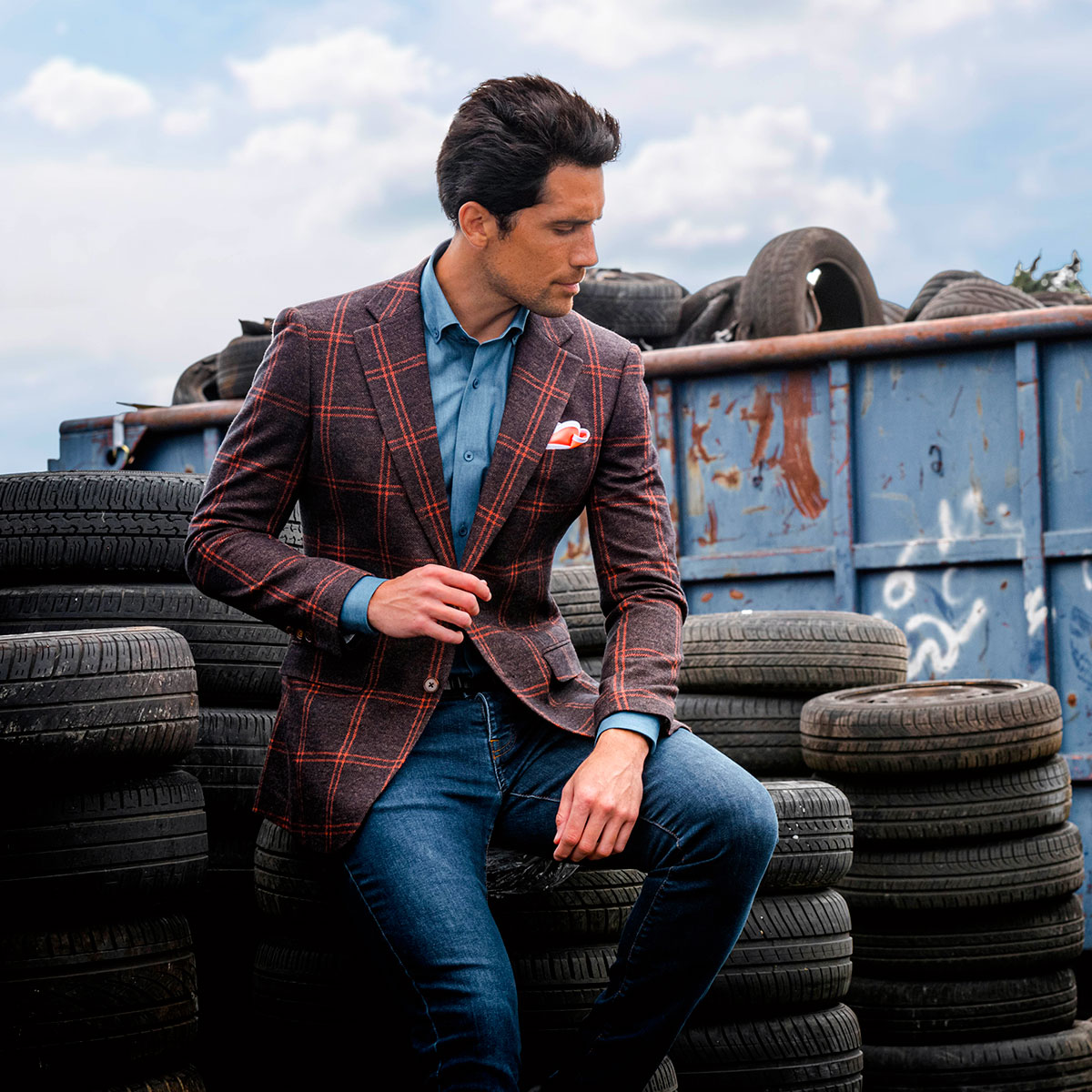 Veste en tweed marron