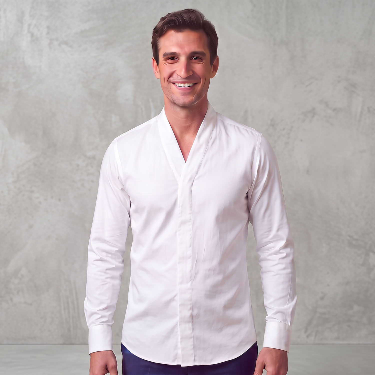 Chemise blanche col kimono