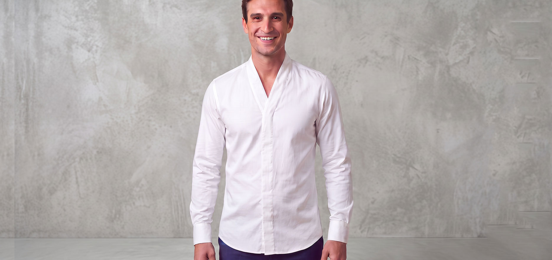 Chemise blanche col kimono
