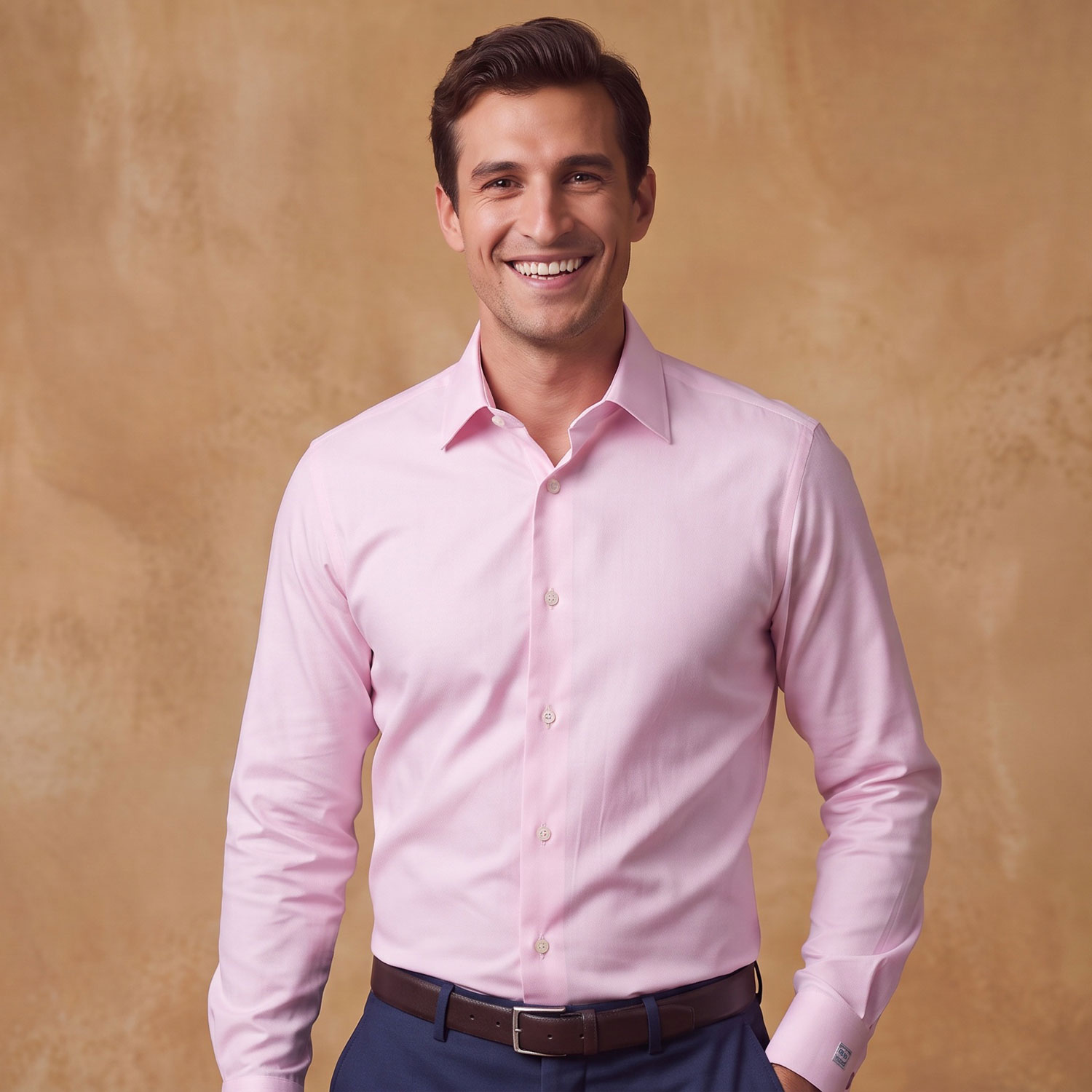 Chemise rose sergée