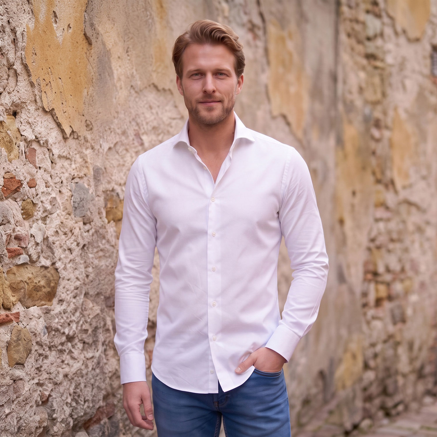 Chemise sergée blanche