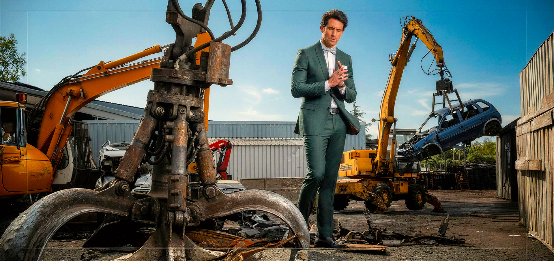 Costume mariage vert bouteille