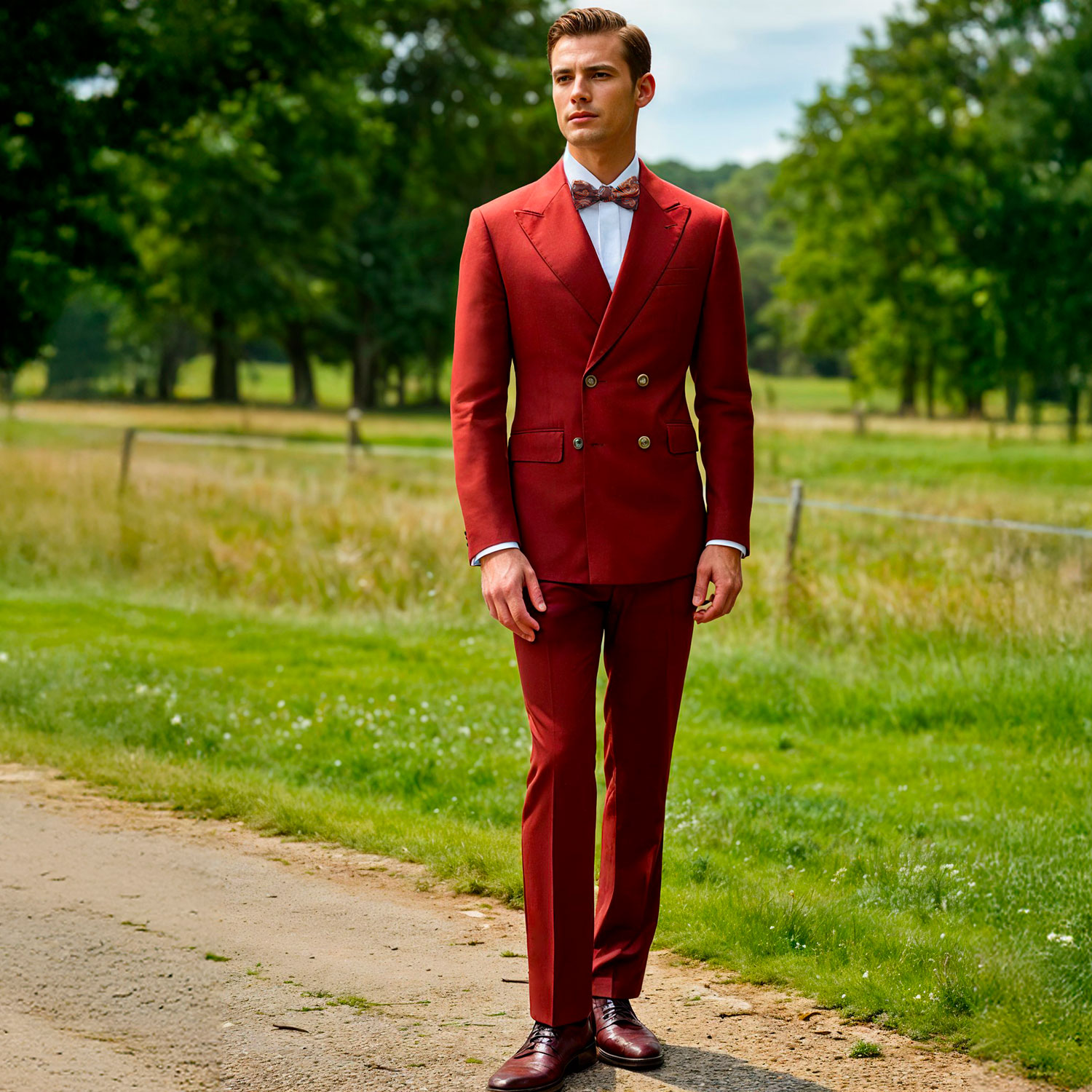 Costume rouge pourpre