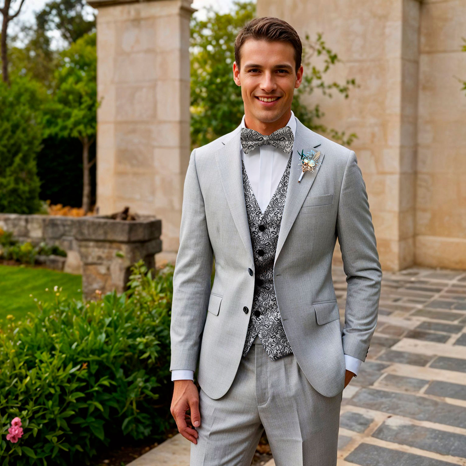 Costume sur mesure gris clair