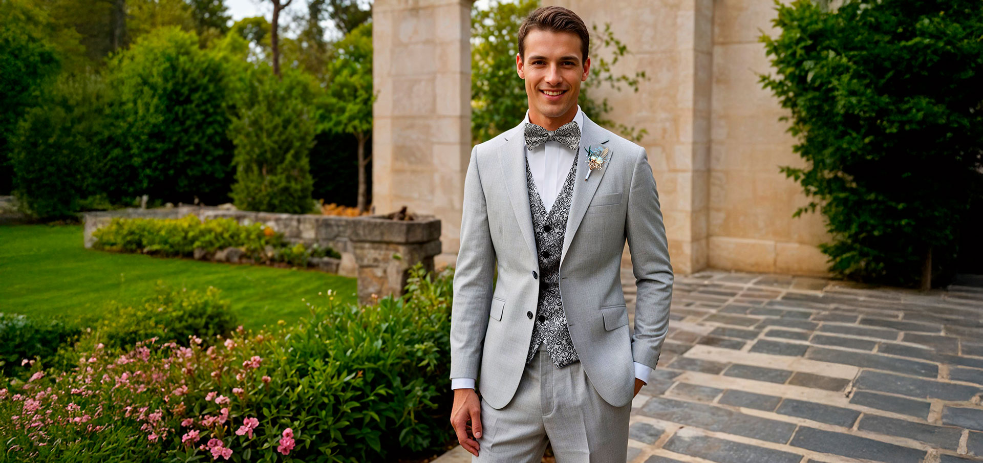 Costume sur mesure gris clair