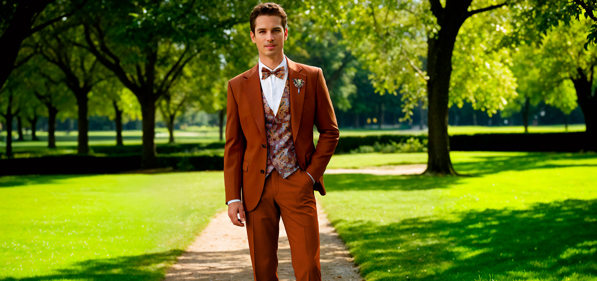 Costume sur mesure terracotta