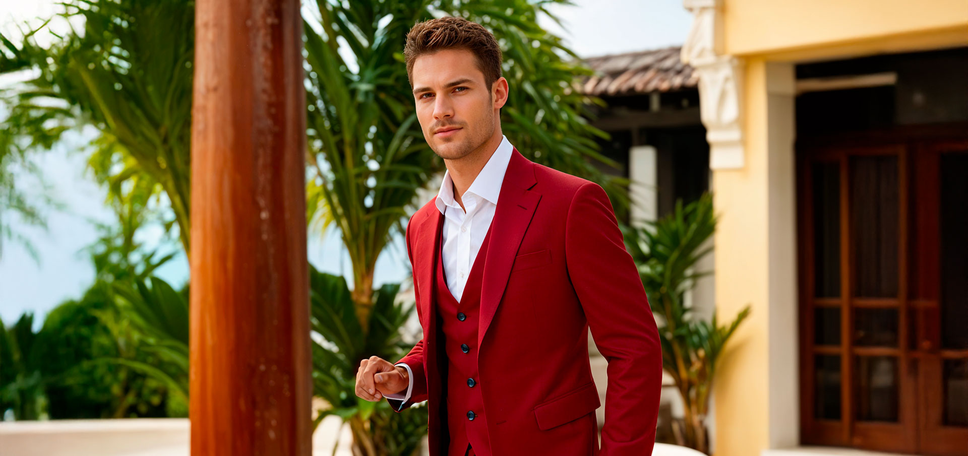 Costume sur mesure rouge