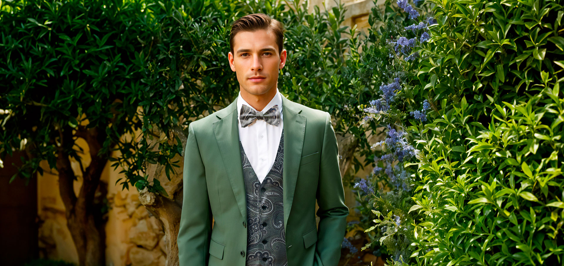 Costume sur mesure vert olive