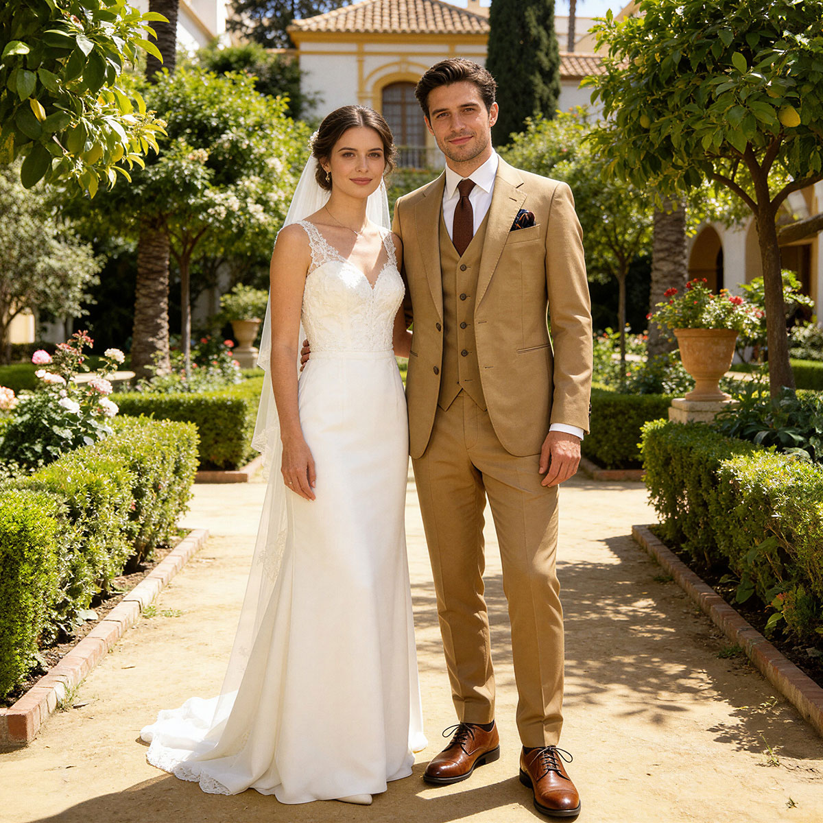 Costume trois pièces caramel