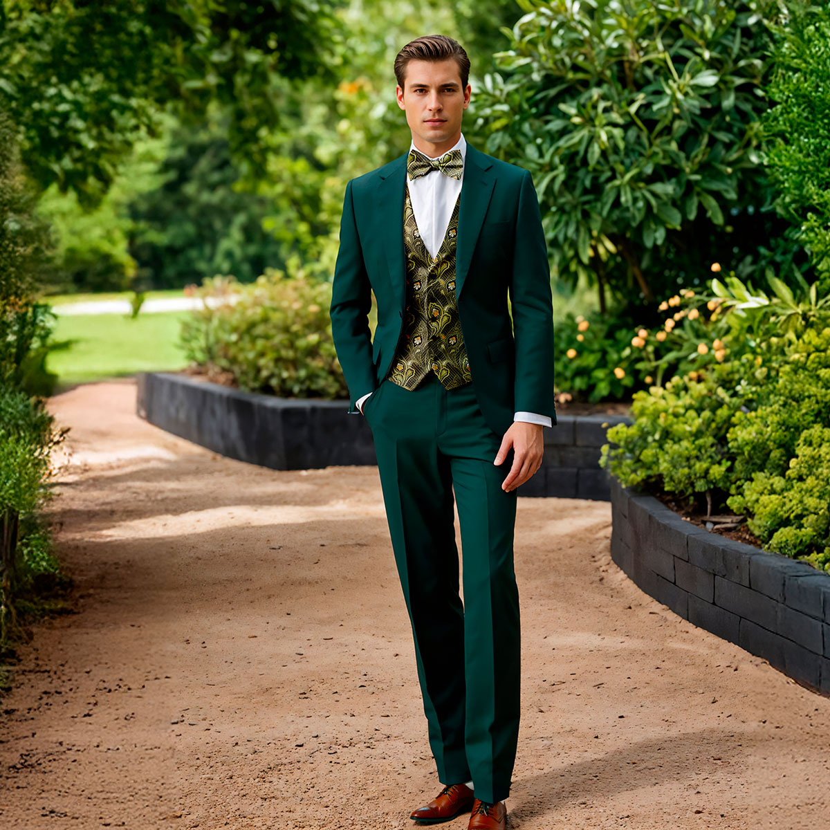 Costume trois pièces vert billard