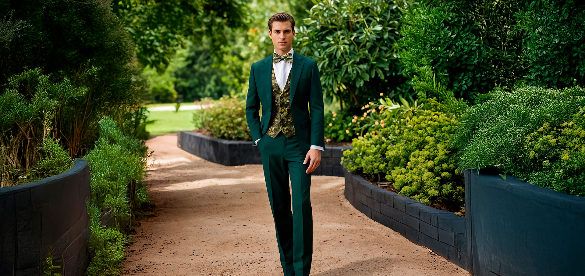 Costume trois pièces vert billard