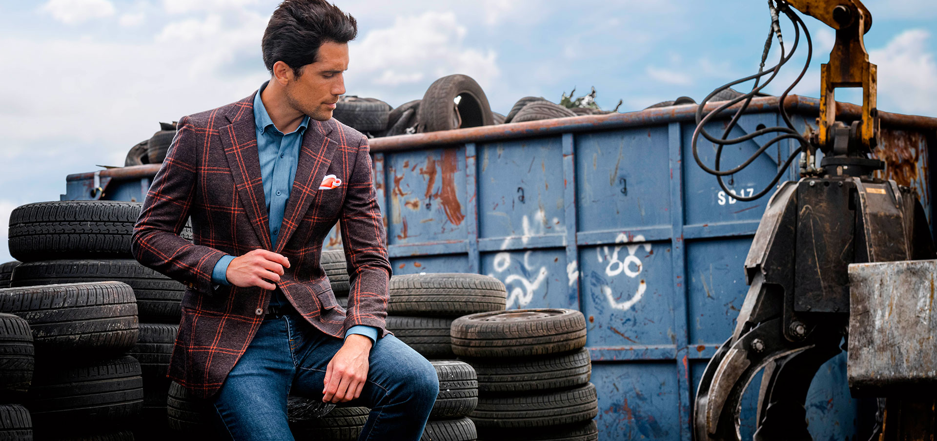 Veste en tweed marron