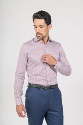 Chemise rayures bleu blanc et rouge