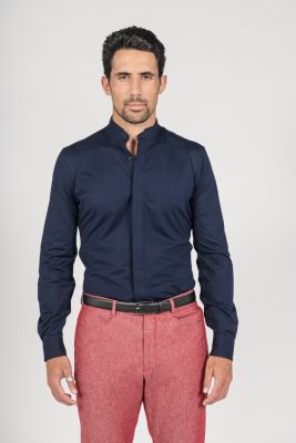 Chemise maille bleu foncé