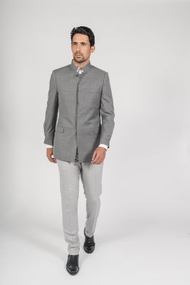 Veste Mao gris clair tissu fresco